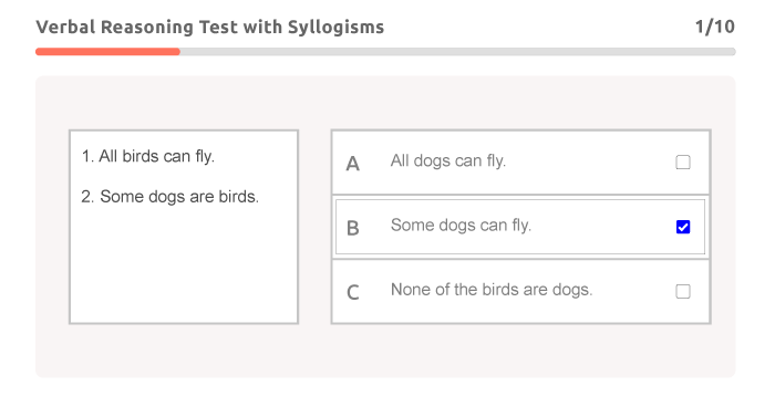 verbal reasoning test with syllogisms example