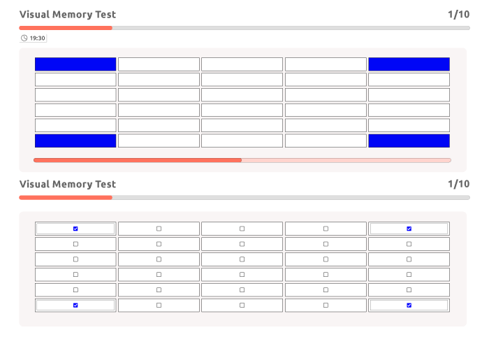 Visual Memory Test example