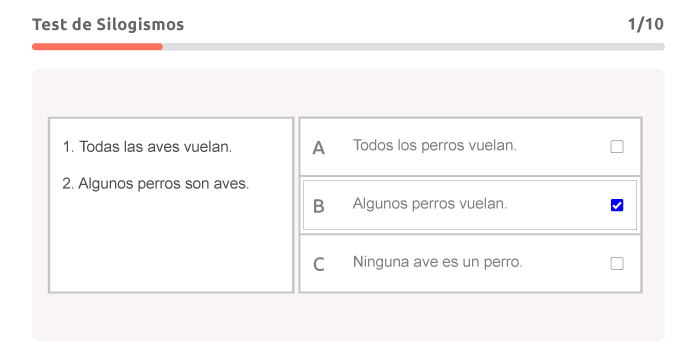 ejemplo de Test de Silogismos