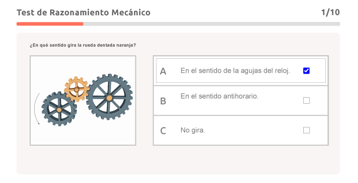 ejemplo de Test de Razonamiento Mecánico