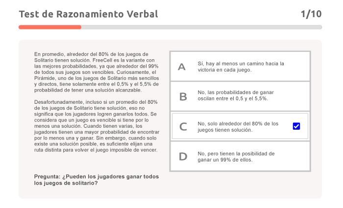 ejemplo de Test de Razonamiento Verbal