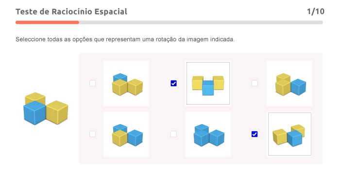 exemplo de Teste de Raciocínio Espacial