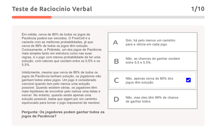 Teste de Raciocínio Verbal